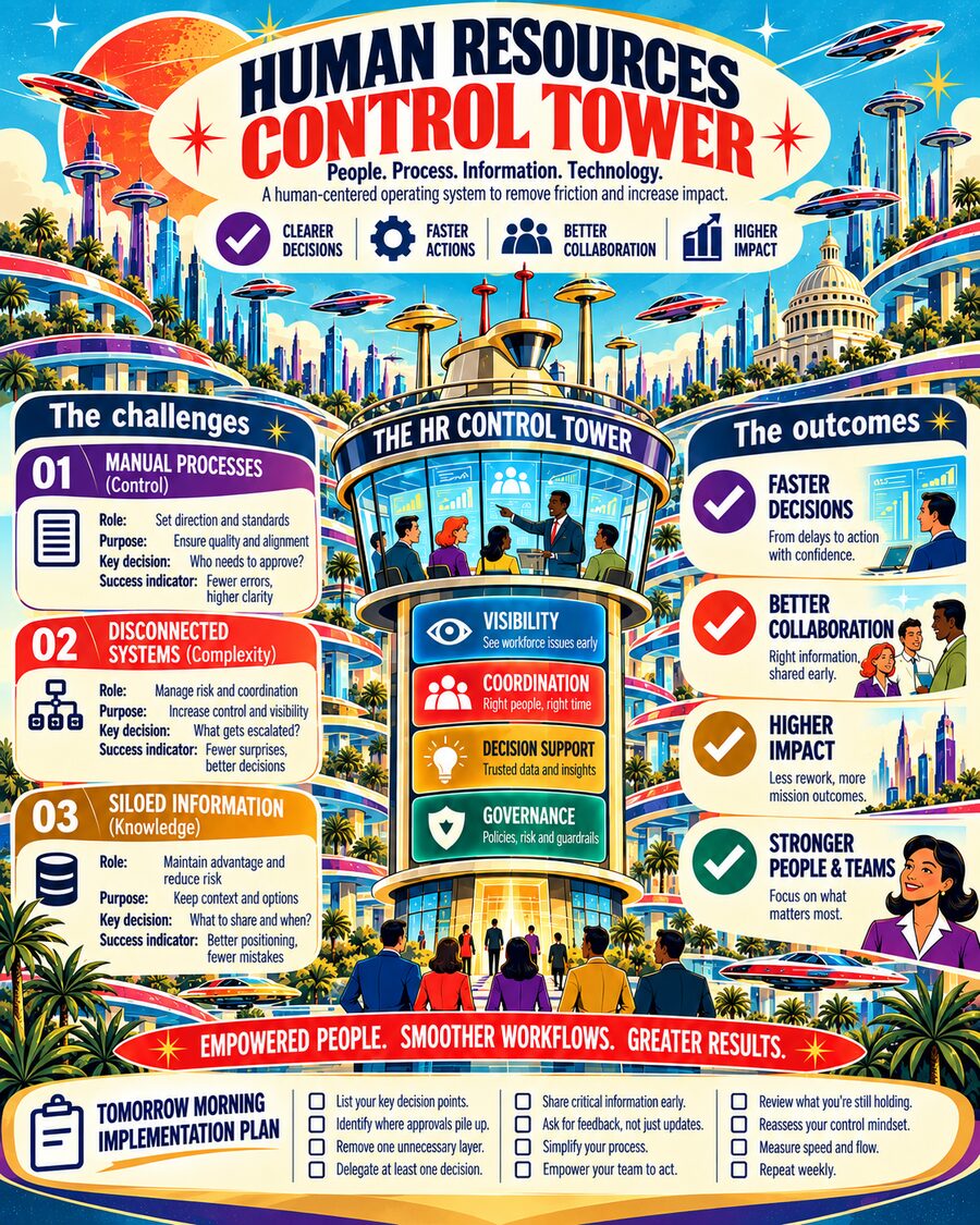 Infographic: Human Resources Control Tower. Challenges, outcomes and an implementation plan